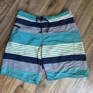 Patagonia Swim Board Shorts 34 Blue Green Coast Bay Trunks Surf Performance